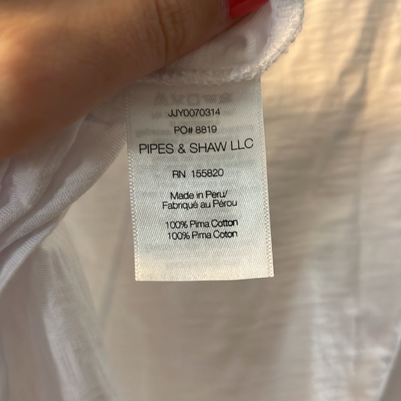 Veronica Beard Dree Muscle Tee, White - S - Picture 6 of 7